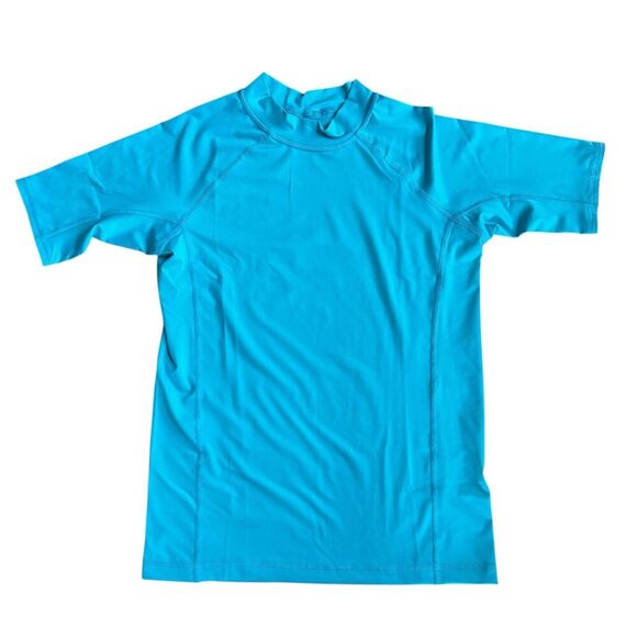 Land’s End Blue Turquoise Swim Top Rash Guard Boys XL 14-16 NWOT - Picture 1 of 4